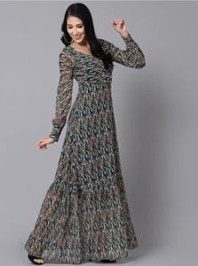 Elegant Multicolor Maxi Dress