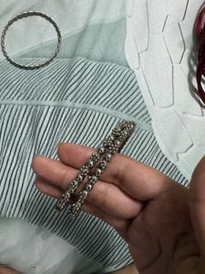 Elegant Silver Tone Bangles Set