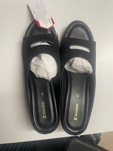 Stylish Black Embellished Slides for Women
