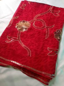 Sparkling Floral Embellished Saree
