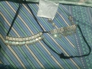 Oxidized Silver Necklace and Earring Set combo