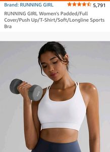 Running girl White Sports Bra