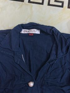 Chic Navy Blue Zara Blouse