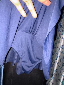 Navy Blue Ruched Swimdress