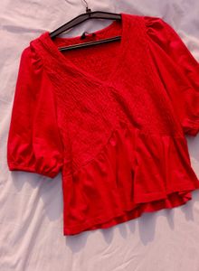 Red Casual Top 💋🛍️