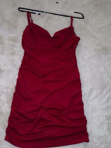 Elegant Red Backless Cocktail Dress