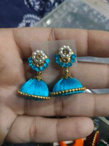 Elegant Silk Thread Jhumka Earrings
