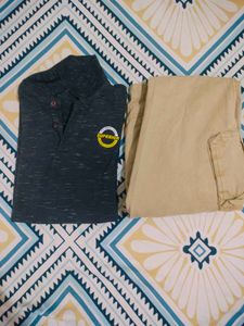 Men's t Shirt and Khaki Cargo Pants Set