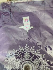 Beautiful Purple Embroidered Kurta