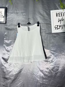 Sheer White Ruffled Top