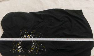 Black Embellished Strapless Dress