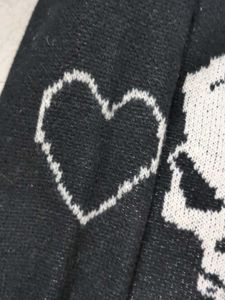 Punk Black Skull V-Neck Knit Sweater