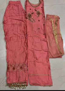 Embroidered Pink Kurta