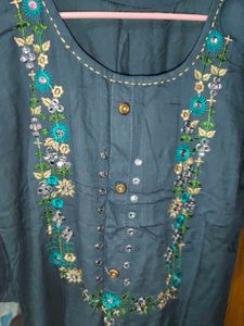 Embroidered Kurta with Embellishments