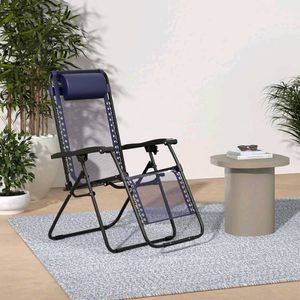 New Amazon Basic Folding Lounge Chair With Pillow