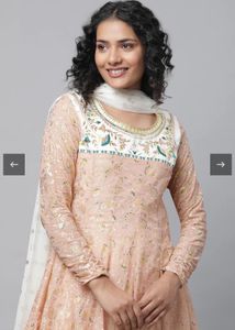 Elegant Peach Embroidered Kurta