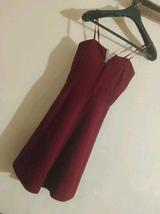 Elegant Maroon Mini Dress