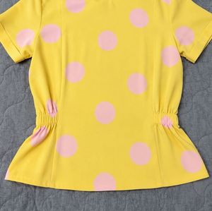 Yellow Polka Dot Button-Up Shirt