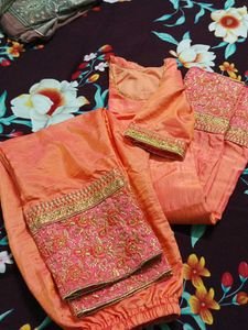 Elegant Orange Kurta Set with Embroidery