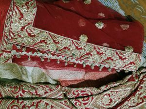Red Bridal Lehenga with Gold Embroidery
