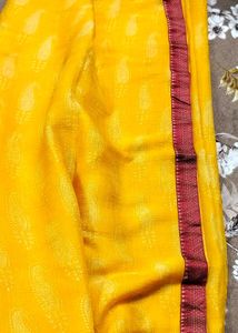 RED BORDERED YELLOW SAREE