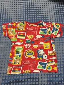Cute Cartoon Travel Print Shorts Set