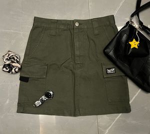 green cargo skirt