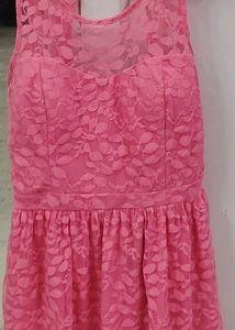 Elegant Lace Pink Dress for Women