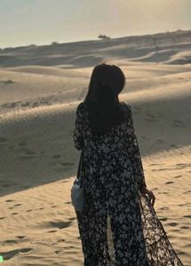 Floral Print Long Shrug/Kurta