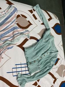 Girls' Striped Jumpsuit &amp; Cardigan