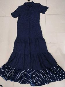 zudio women Navy Blue buttoned Dress/shrug long