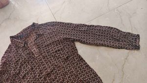 Elegant Brown Geometric Print Kurta