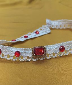 combo of two  self made chokers:maroon and  off white