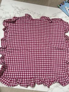 Handmade pink Gingham coshion with Ruffles