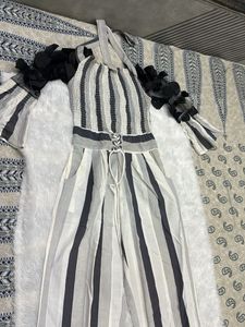 Chic Striped Jumpsuit with Unique Sleeves