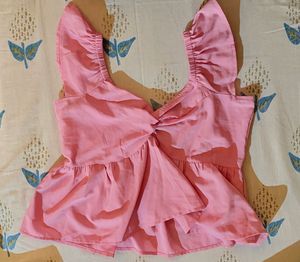 Cute Pink Peplum Top