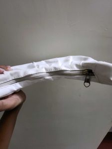 Chic White Ruched Handbag