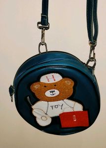 Cute Teddy Bear Round Crossbody Bag