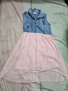 Denim & Chiffon Dress