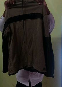 Distressed Hoodie with Stripe Detail