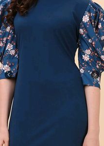 Teal Puff Sleeve Dress