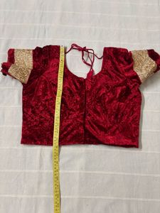 Festive Cream Saree with Red Blouse