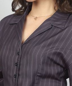 Pinstripe Button-Up Shirt