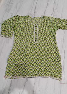 Green Leaf Pattern Kurta