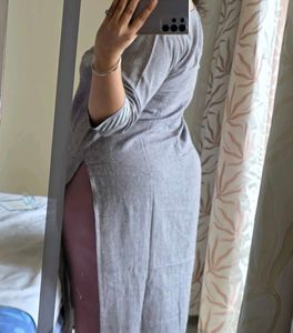 Embroidered Grey Kurta