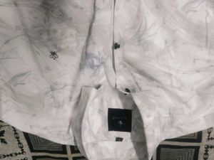 Men's White Printed Shirt