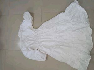 Women's White Tiered Midi Dress