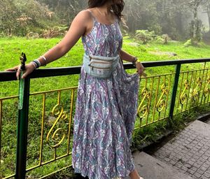 Boho Paisley Print Maxi Dress M size