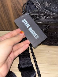 Steve Madden Black Embossed Fanny Pack