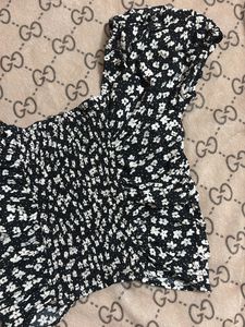 Cute Floral Ruched Crop Top